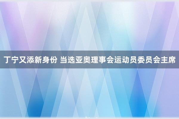 丁宁又添新身份 当选亚奥理事会运动员委员会主席