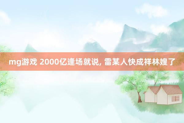 mg游戏 2000亿逢场就说, 雷某人快成祥林嫂了