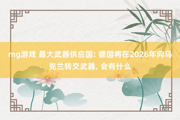 mg游戏 最大武器供应国: 德国将在2026年向乌克兰转交武器, 会有什么