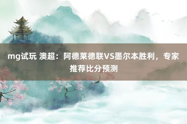 mg试玩 澳超:阿德莱德联VS墨尔本胜利,专家推荐比分预测