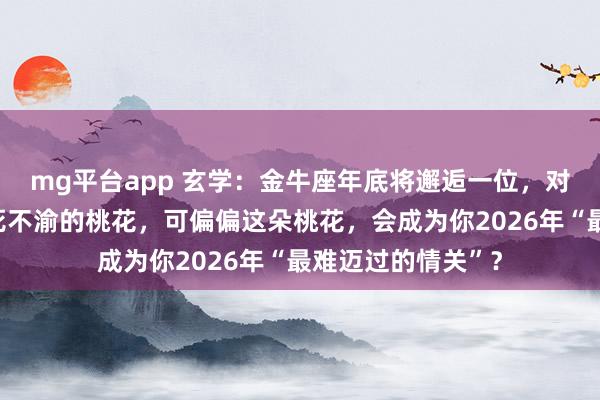 mg平台app 玄学:金牛座年底将邂逅一位,对你一往情深、至死不渝的桃花,可偏偏这朵桃花,会成为你2026年“最难迈过的情关”?