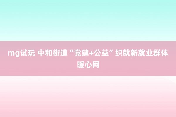 mg试玩 中和街道“党建+公益”织就新就业群体暖心网