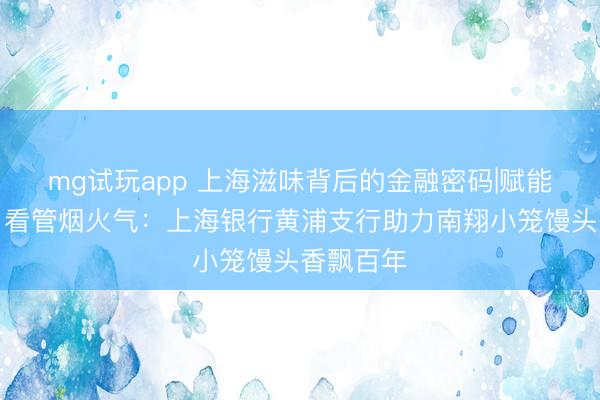 mg试玩app 上海滋味背后的金融密码|赋能老字号，看管烟火气：上海银行黄浦支行助力南翔小笼馒头香飘百年